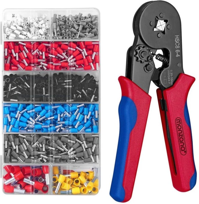 1200-teiliges Kaltcrimpwerkzeug, Crimpwerkzeug für Rohrklemmen nach europäischer Art, 1200 Kabelschuhe, Aderendhülsen-Cr...