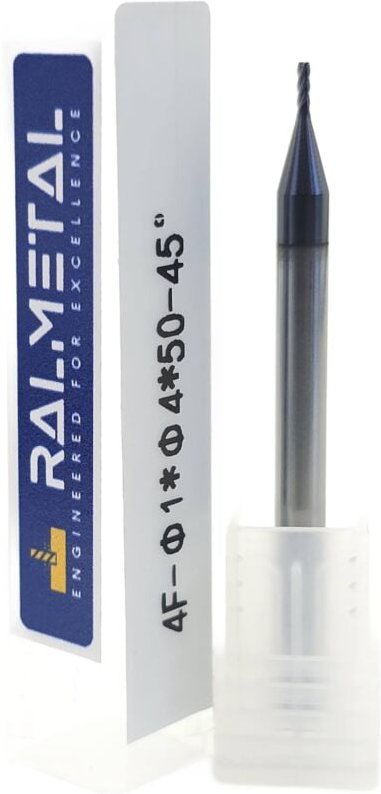 Vollhartmetall-Fräser 1 x 4D x 50 mm, 4 Schneiden, 45 HRC