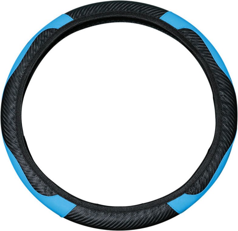 Yctze Universal-Lenkradbezug aus PU-Leder – zum Überziehen, atmungsaktiv und komfortabel, Autozubehör in Rot (Blau Schwa...