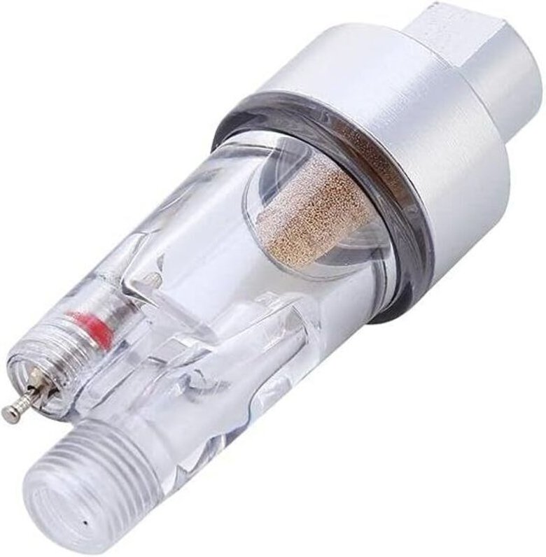 Wasserabscheider für Airbrush-Pistole, Mini-Inline-Luftfilter mit 1/8-Zoll-Schlauchanschluss und Feuchtigkeitsregulierun...