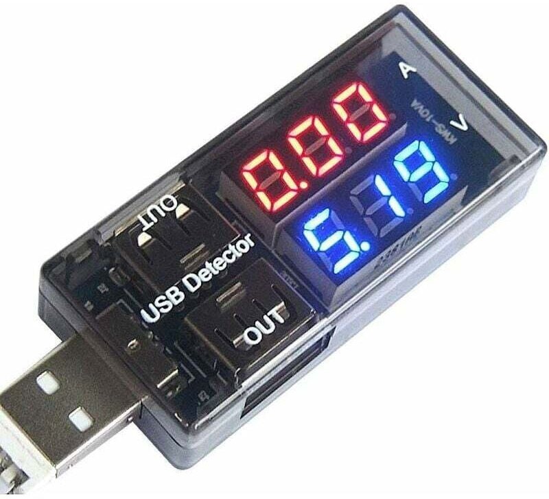 FOREHILL Doctor USB-Ladegerät: Spannungs- und Stromanzeige, Batterievoltmeter, Amperemeter, Multimeter, USB-Tester, mobi...
