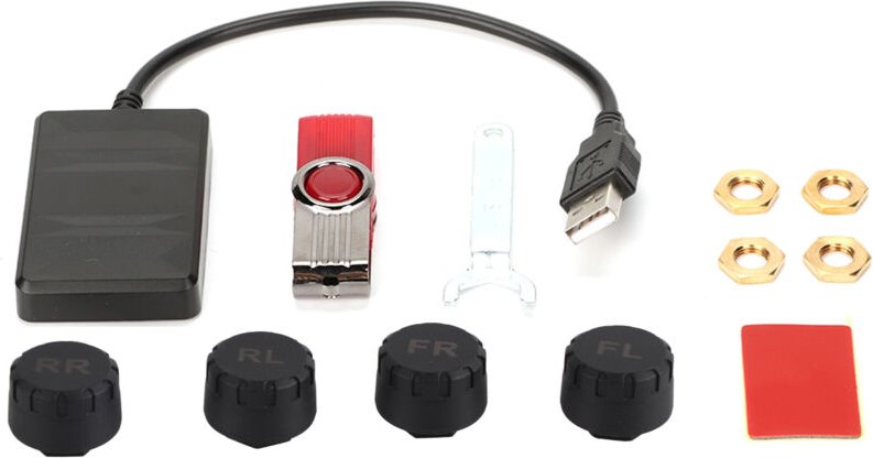 USB-Reifendruckkontrollsystem für Autos, TPMS-Reifendruckwarnsystem mit externem Sensor für Navigation