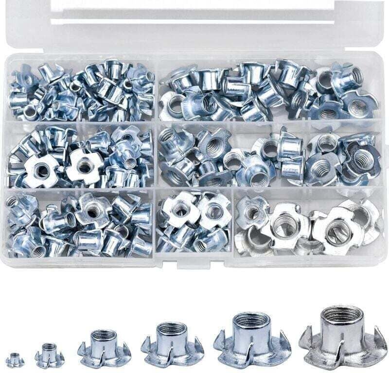 105-teiliges T-Nuten-Set, XU, M4 M5 M6 M8 M10 T-Nuten aus Kohlenstoffstahl für Holzbearbeitung, Haushaltsgeräte, Sanitär...