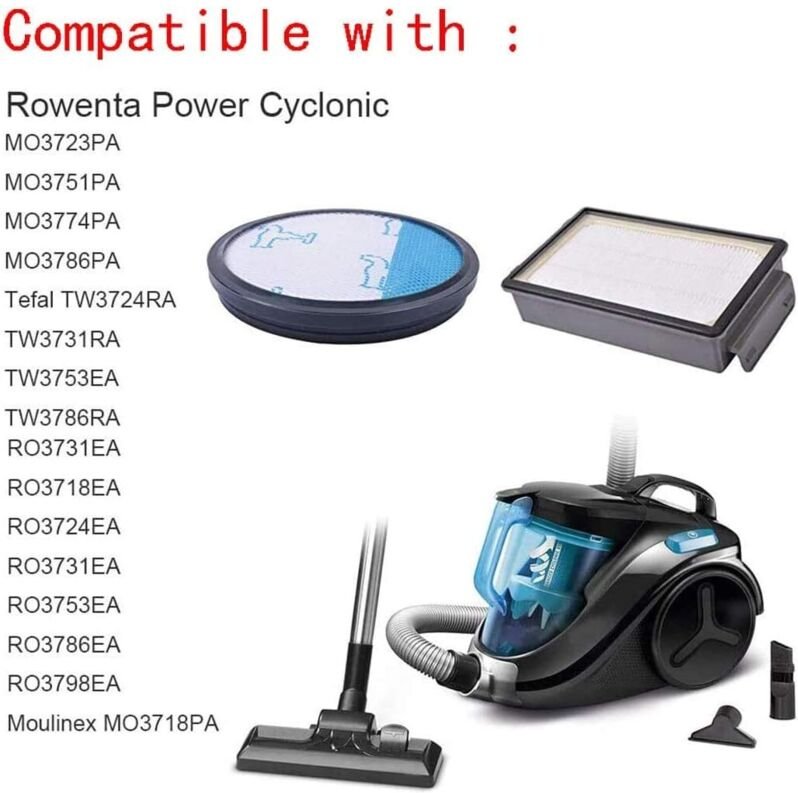 Filter für Rowenta ZR005901 Moulinex Tefal Compact Power Cyclonic Rowenta RO3731EA, RO3753EA, RO3786EA Staubsauger