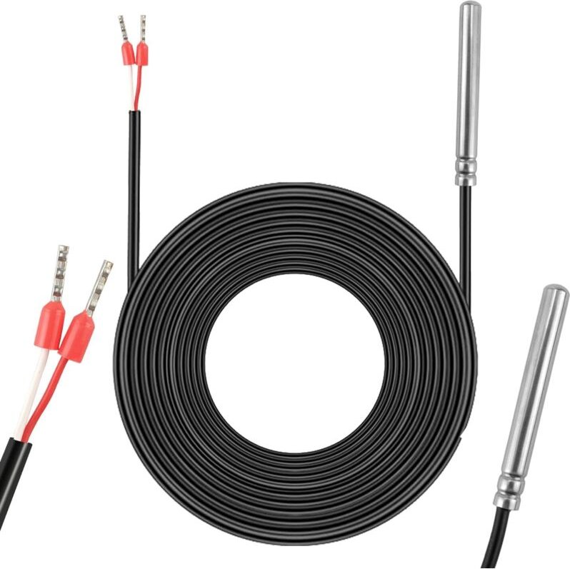 PT1000 Wasserdichter Temperatursensor, 3M-Sonde, PT1000 Solartemperatursensor mit PVC-Kabel, +125 °c, Edelstahl, wasserd...