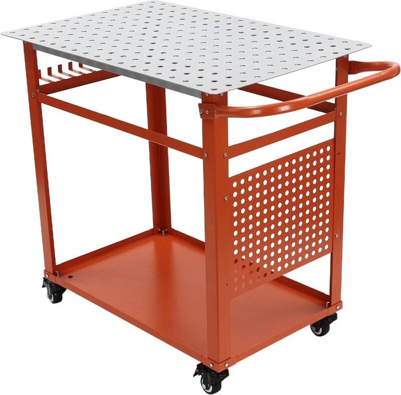 Schweißtisch mit Rädern 272 kg 91,4 x 61 cm Schweißtisch Lochplatte Lochtisch Schweißtisch Räder für Schweiß-, Schneid- ...