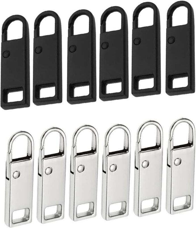 Reißverschluss-Reparatur-Zipper, 12 Stück Metall-Zipper, abnehmbare Metall-Zipper, Ersatz-Zipper, für Handtaschen, Kleid...