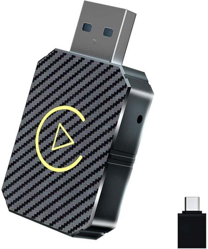 Convertisseur CarPlay sans fil, 2 en 1 CarPlay/Android Auto, mini-adaptateur CarPlay sans fil compact pour tous les syst...