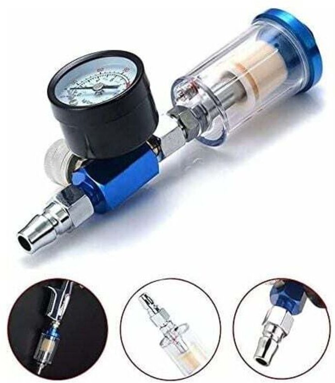 180PSI 1/4 Sprühpistole, Luftdruckregler, Airbrush-Kompressor und Inline-Wasserabscheiderfilter - Ahlsen