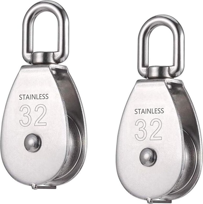 Stück Heberollen aus Edelstahl 304 mit einer Tragfähigkeit von 250 kg, Kabelrolle, einzelne M32-Rolle für Drehkran-Draht...