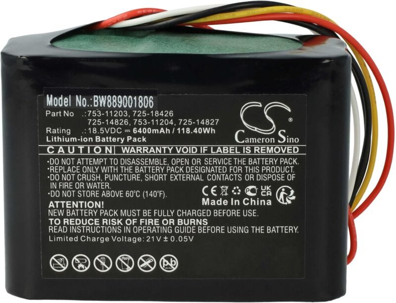 Vhbw - Akku kompatibel mit Cub Cadet XR5 2000, 1000, 1000 2021 Rasenroboter (6400mAh, 18,5V, Li-Ion)