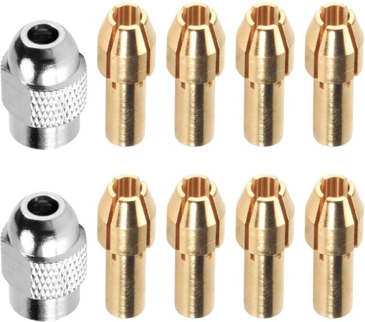 Tlily - 10-teilige Messing-Spannzange für, Ersatz 4485 Schnellwechsel-Drehbohrmutter-Werkzeugsatz 0,8/1,2/1,5/1,8/2,0/2,...