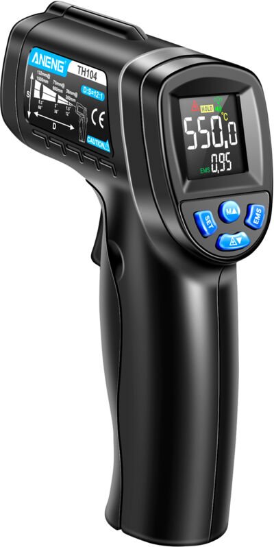 Berührungsloses Infrarot-Thermometer -50 ℃ 550 ℃ Hintergrundbeleuchtung VA-Bildschirm Infrarot-Thermometer Industriether...