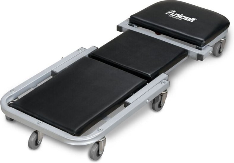 Rollbrett Werkstatthocker gepolsterte Liegefläche, Lenkrollen, klappbar - Unicraft