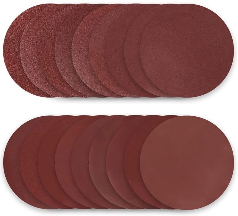 180-mm-Schleifscheiben, 50-teiliges Schleifscheiben-Set, Schleifpapierkörnung 40/60/80/100/120/150/180/240/320/400