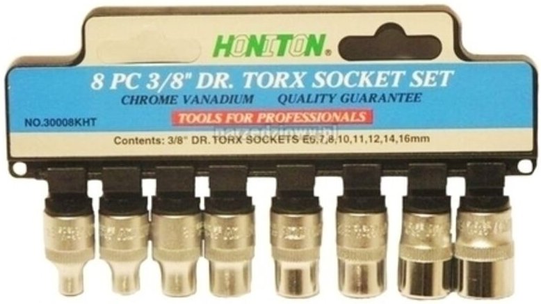 Honiton nasadki 8cz. 3/8" Torx 3008