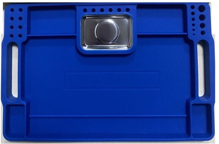 Silikon Werkzeughalter Tablett Mehrzweckmatte Reparatur Lagerung Segmentiert Mechanik Blau