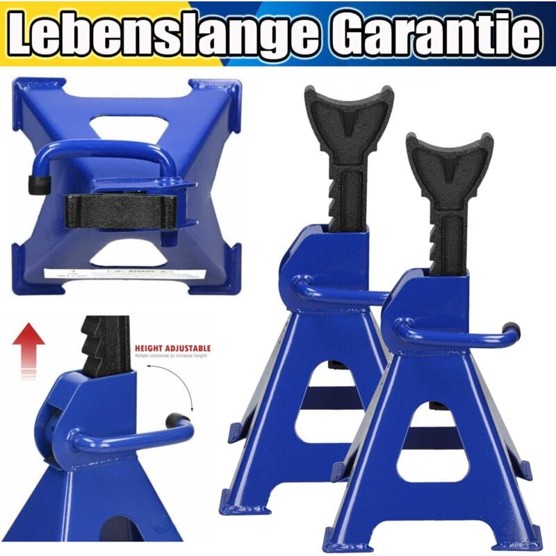 Dayplus - Schwerlast Achsständer 3 Tonnen Autoheber Ratsche strapazierfähig Paar Ständer