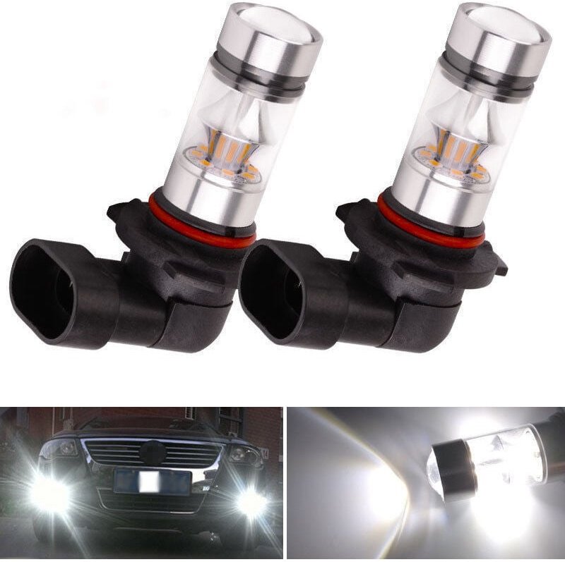 Tlily - 2X 9005 HB3 6000K 100W 2323 led Projektor Nebelscheinwerfer Birnen Weiß