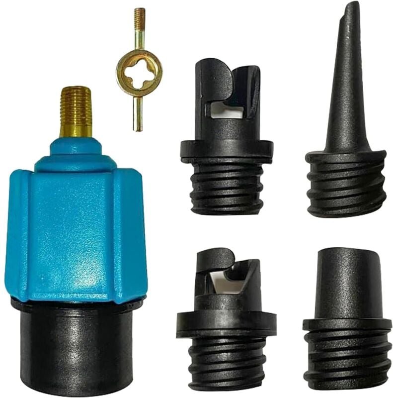 Aufblasbarer Ventiladapter, Luftventil-Düsenadapter, mit 4 Düsen Sup-Pumpenadapter, Luftventiladapter für Kajaks, Schlau...