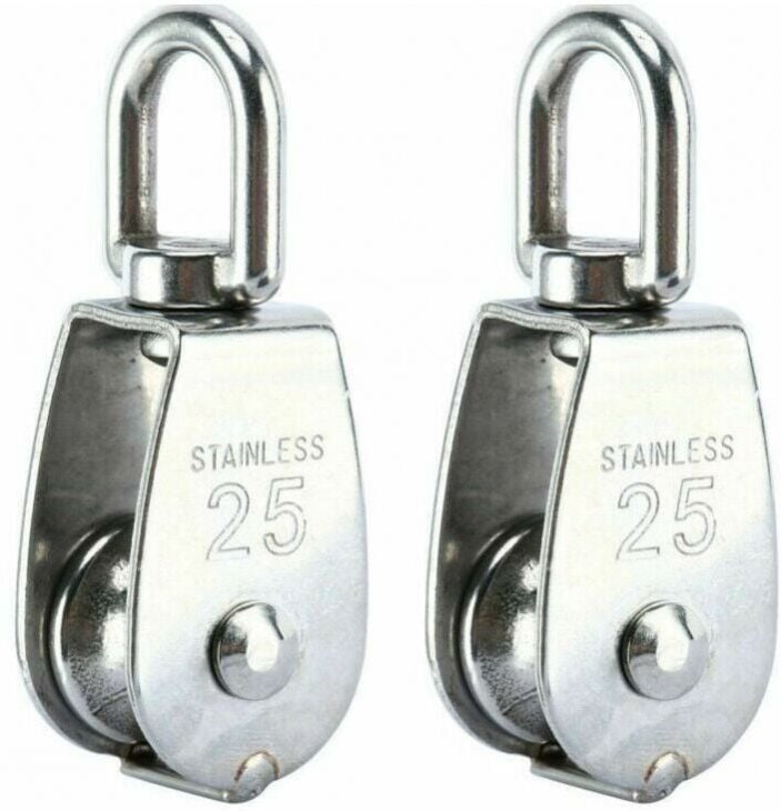 Set mit 2 Heberollen, Einzelrolle aus Edelstahl 304, M25, Einzelrolle, Tragfähigkeit 150 kg