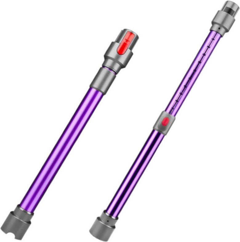 Trade-Shop Teleskoprohr Verlängerungsrohr lila ausziehbar 48-70cm kompatibel mit Dyson V15 Detect Absolute/Complete, V15...