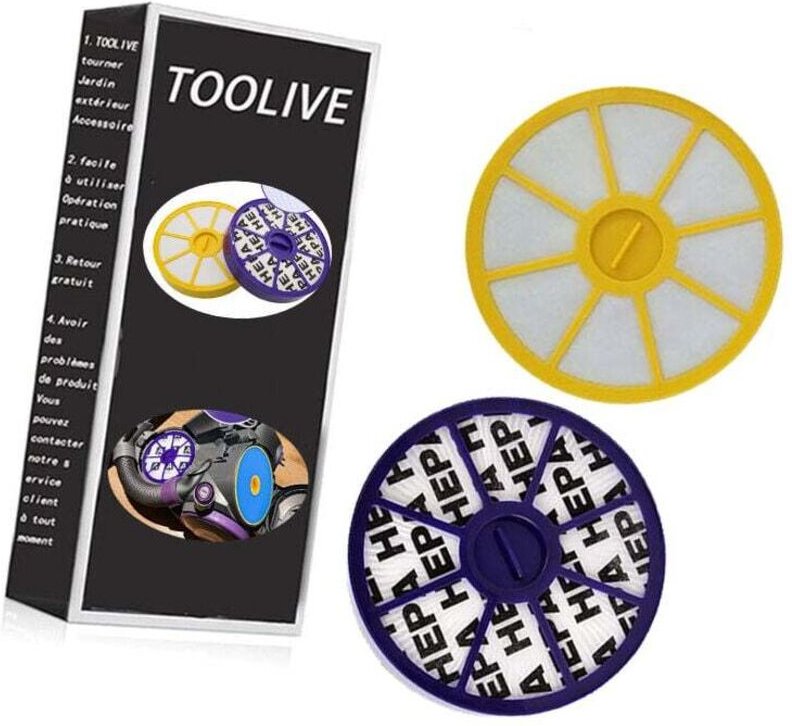 HEPA-Filterset für Vorder- und Rückseite für Dyson DC05 DC08 DC15 DC19 DC20 DC21 Staubsaugermotor-Austausch, unterer und...