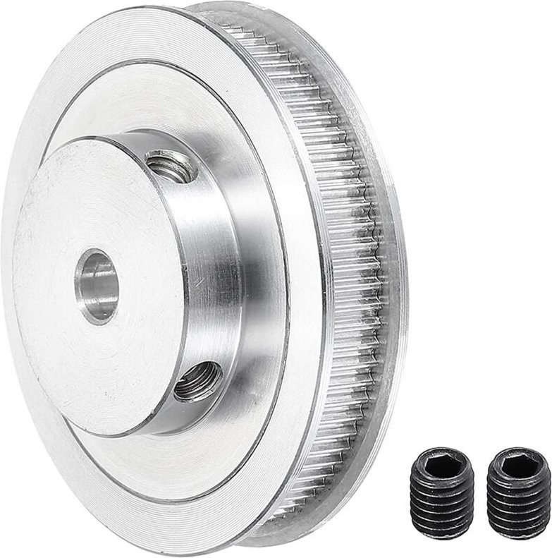 80 ZäHne Zahnriemenscheibe mit 8 Mm Bohrung, Aluminium-Synchronrad Silber M5-Schraube für 3D-Druckerriemen