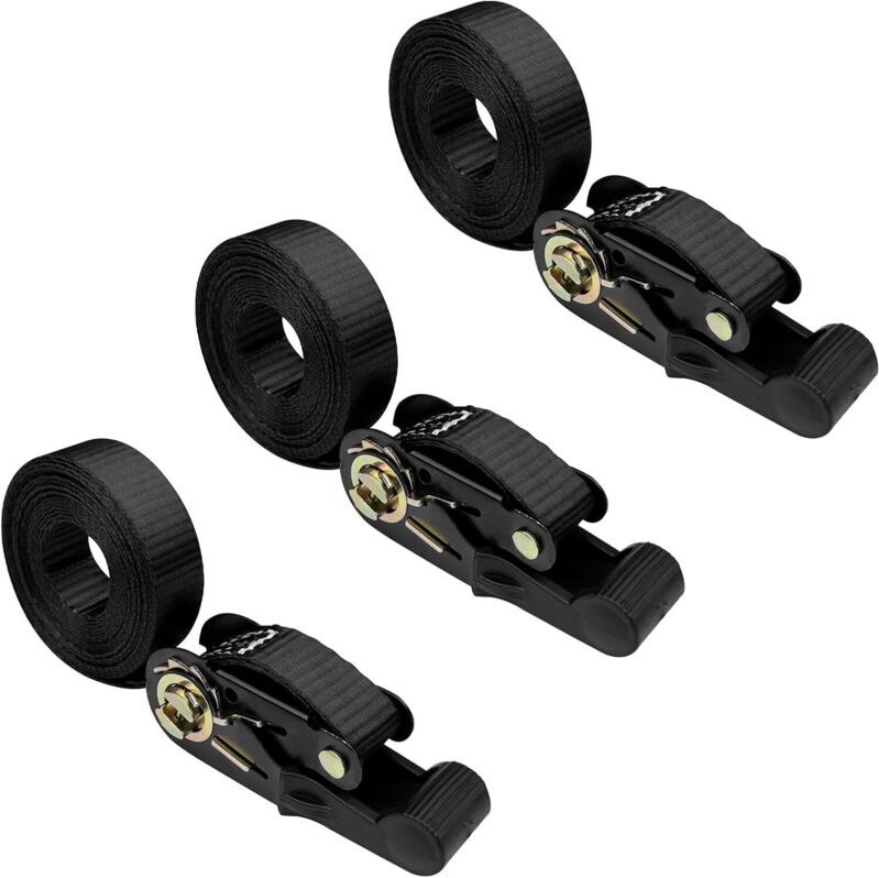 3-teiliges Ratschengurt-Set, kleiner Spanngurt 2,5 cm x 2 m, Ratschengurte, Motorradanhängergurt, Ratschen-Spanngurte, n...