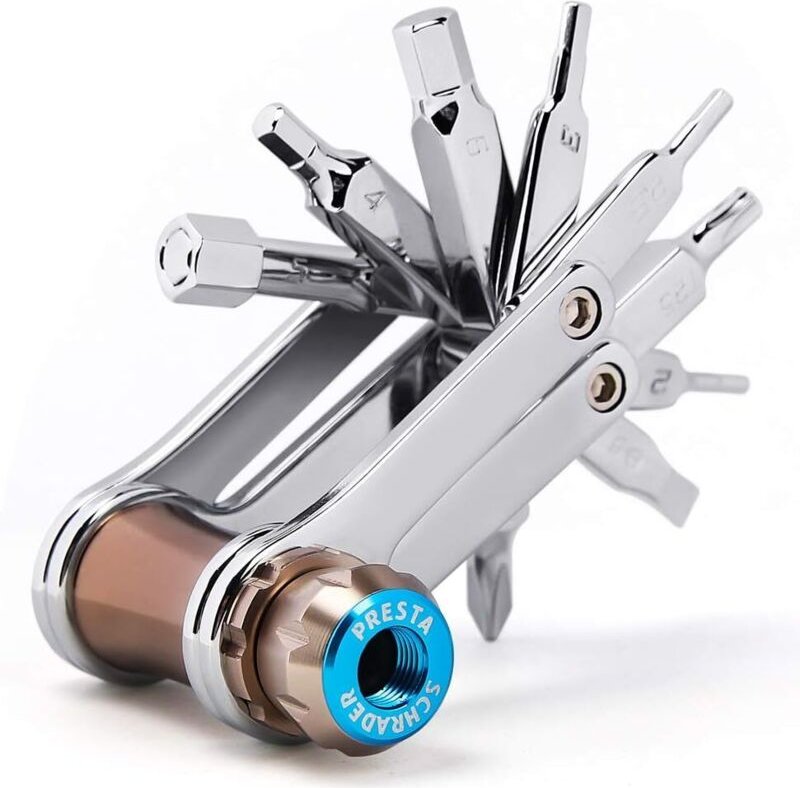 Mini-Multitool für Fahrräder, 11-in-1 – Werkzeugset mit Ketten-, Torx-, Sechskant- und Schraubendreher-Werkzeug für Fahr...