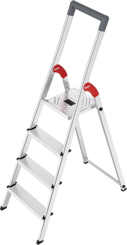 Stufenstehleiter L60 Standardline 4 Stufen Aluminium Gesamthöhe 1610 mm