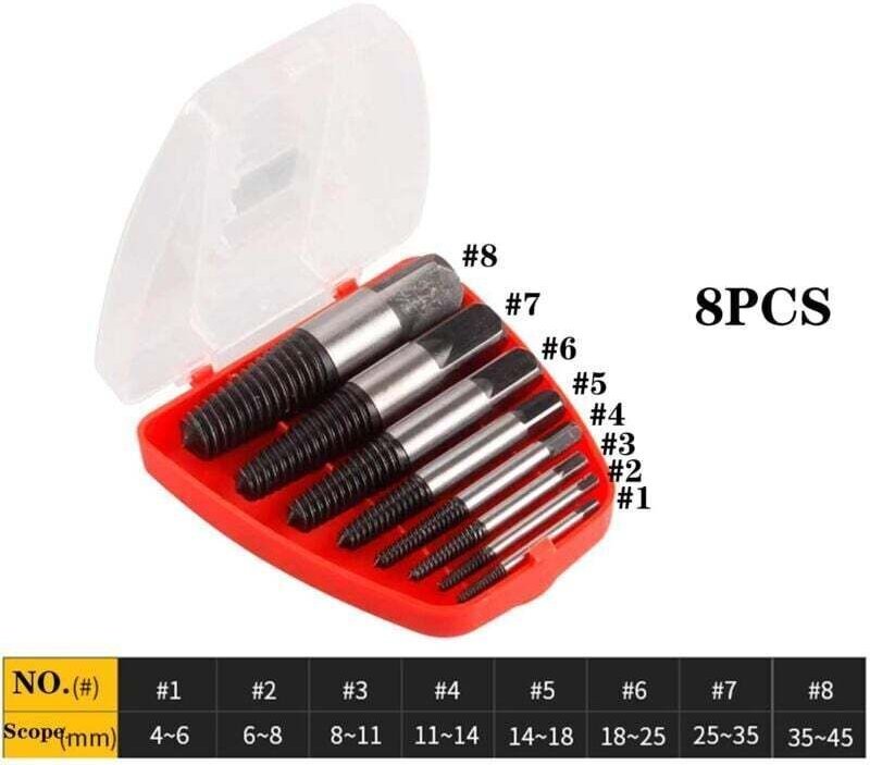 Set mit 8 professionellen Schraubenausdrehern zum Entfernen beschädigter Schrauben