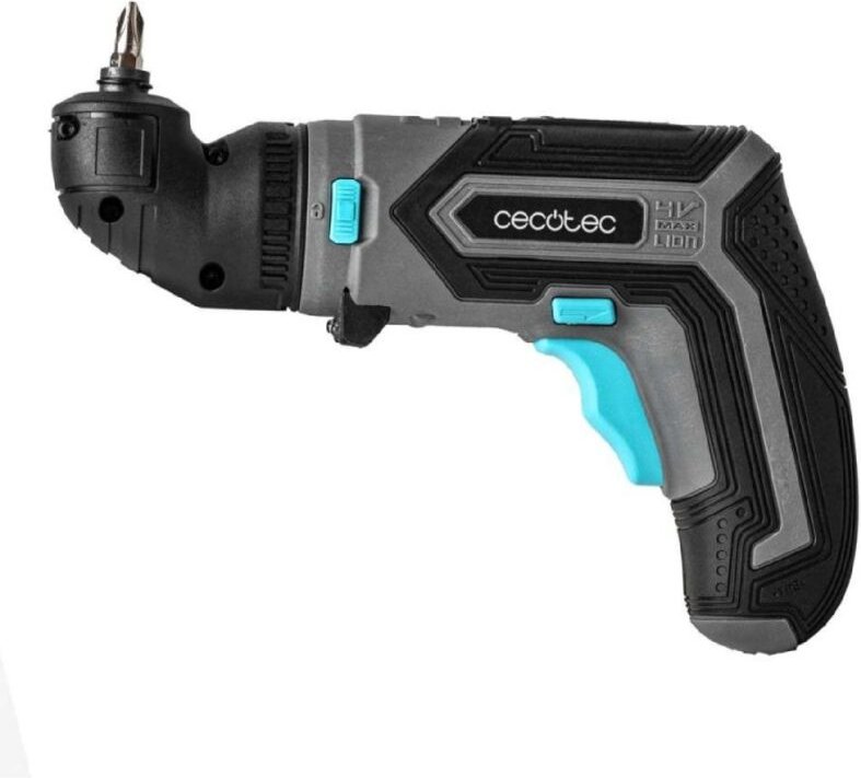 Akkuschrauber mit abgewinkeltem Aufsatz für schwer zugängliche Stellen. Er verfügt über einen 4-V-Akku mit 1.500 mAh, ei...