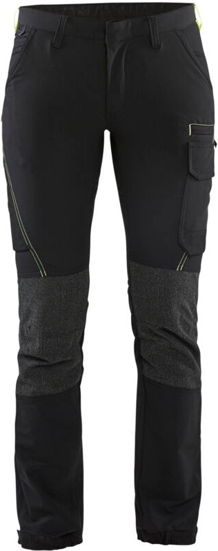 Arbeits-Hosen Wartung Stretch 4D Damen 7122 – Schwarz/Neongelb M – FR(42) – SE(C40) – Standards