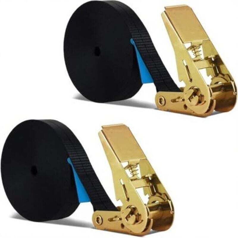 15 m Spanngurte (2 Stück) – Ladungssicherung – Transport/Camping – 800 kg, 25 mm, Ratschenverschluss – Für Fahrer und Ca...