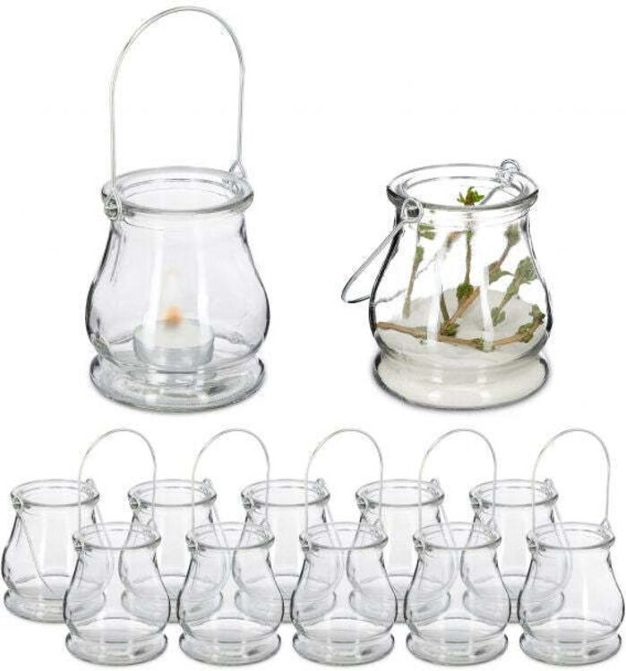 Laterne transparent 12er set