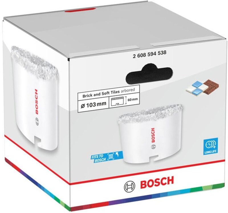 Bosch Lochsäge mit Aufsteckhalter Brick and Soft Tile, 103 x 60 mm