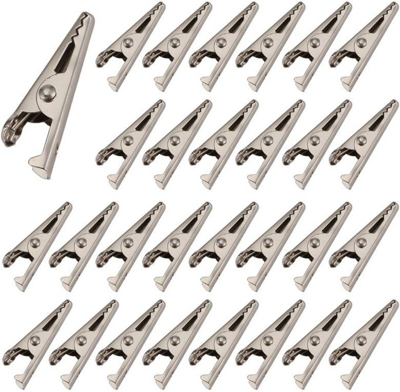 100PCS 1.06 / 27Mm Mini Metall Krokodilklemmen, Krokodilklemmen Silberfarbene Vernickelte Testlinien-Federklemmen.