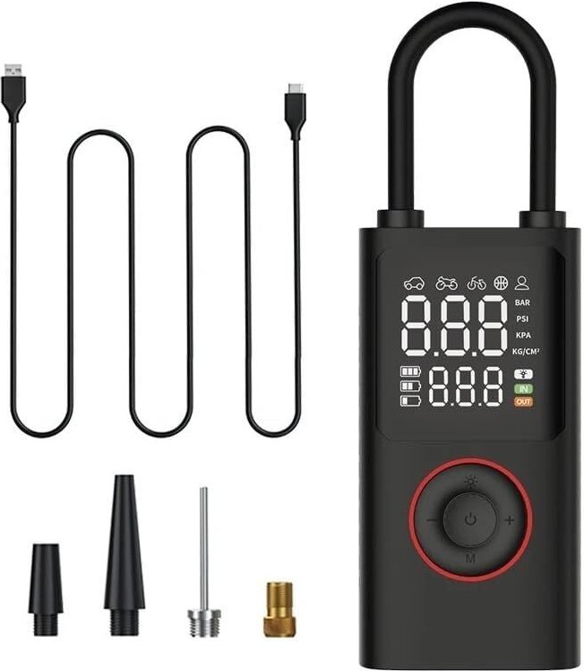 Reifenfüller Luftpumpe für Auto- und Fahrradreifen, Digitalanzeige, 150 PSI Luftkompressor mit 4000 mAh Akku für Autos, ...