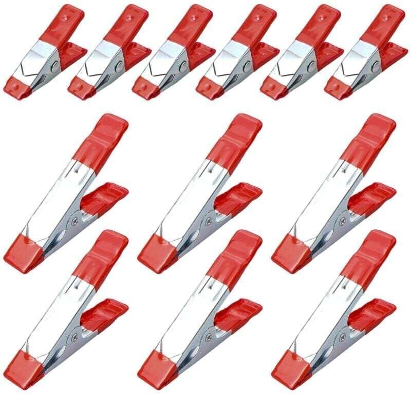 Thumbnail - Metall-Federklemme, 12 Stück, Pince à Ressort Métallique, gummiert, 50 mm/100 mm Pinces Métalliques