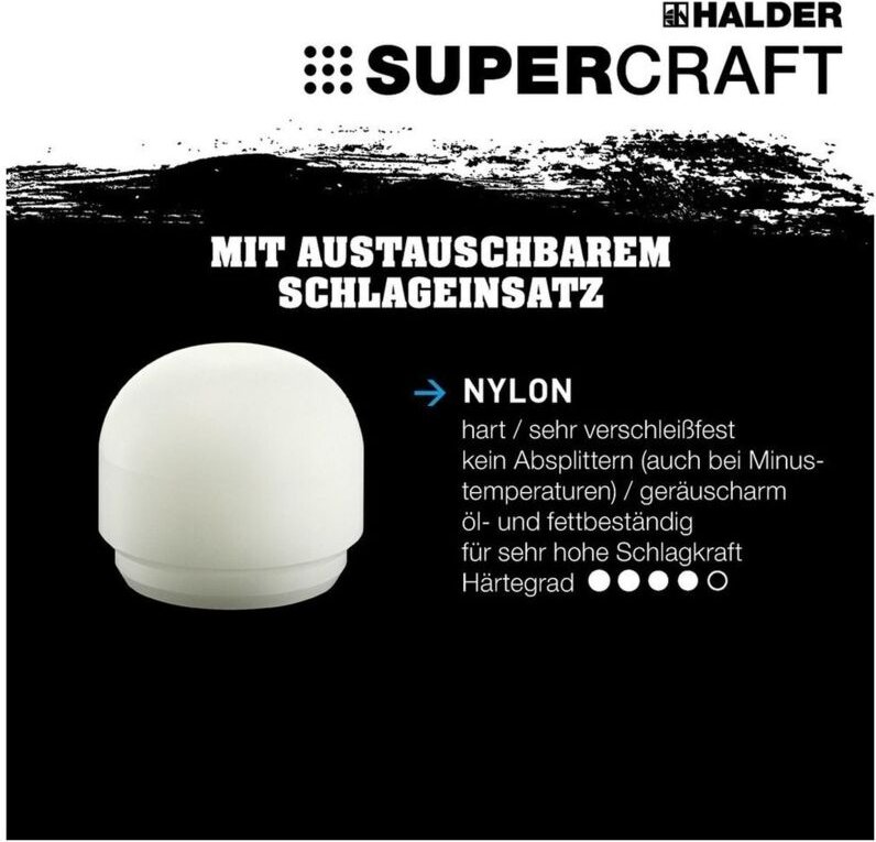SUPERCRAFT-Einsatz, abgerundet für SUPERCRAFT-Schonhammer D=30 mm 3508.230