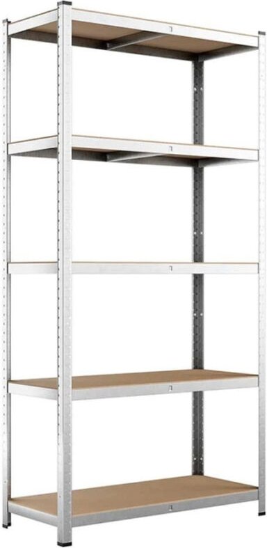 Trade Shop - verzinktes metallregal, 5 regale, mdf-regal, schwerlast, 180X120X45CM -