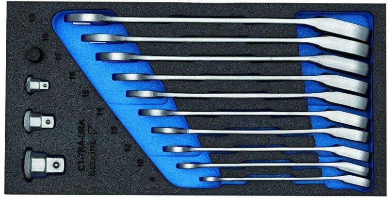 Satz Maulschlüssel m. Ringratsche umschaltbar in Check-Tool-Modul - Gedore