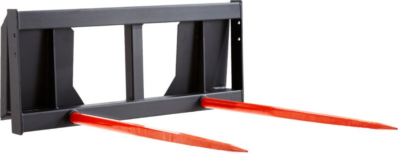 Mophorn - 49' Heuspeer, 3000 lbs Kapazität, Anbaugerät für Kompaktlader, 2 Ballenspeere, Schnellbefestigungs-Spikegabeln