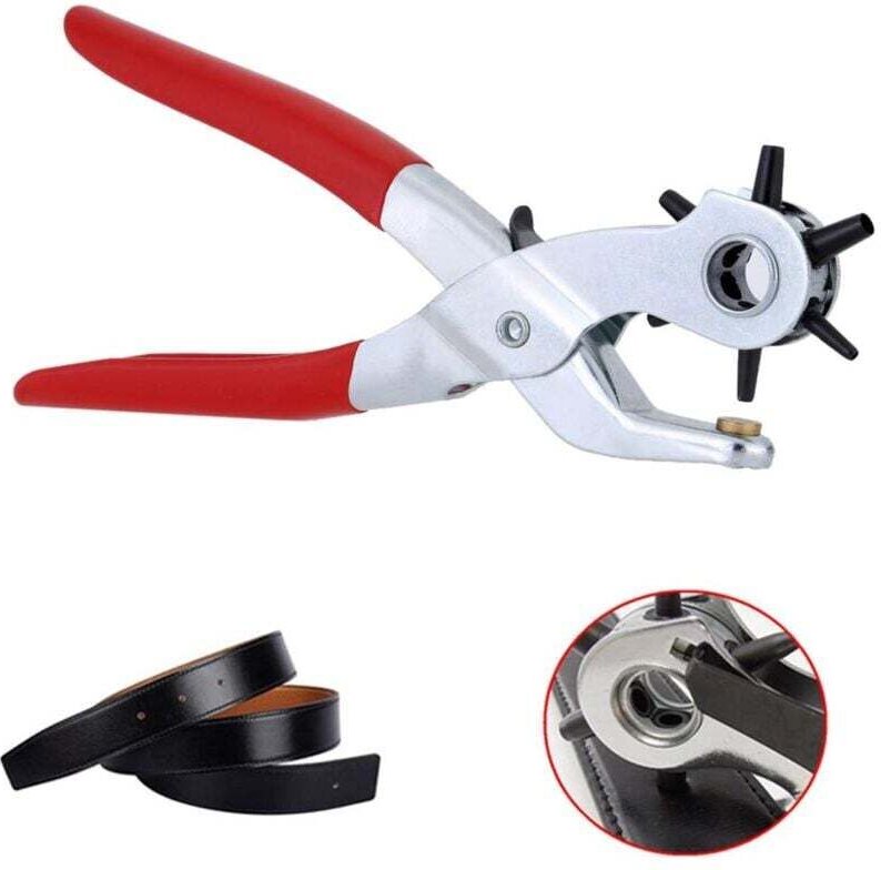 Lederlochzange 2 mm, 2,5 mm, 3 mm, 3,5 mm, 4 mm, 4,5 mm – Robuste, drehbare Lochzange für Gürtel, Uhrenarmbänder, Armbän...