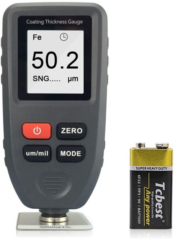 Lackdickenprüfer, professionelles Lackmessgerät für Autolacke mit Fe- und NF-Sensor, 2-in-1, automatisch, Messbereich 0–...