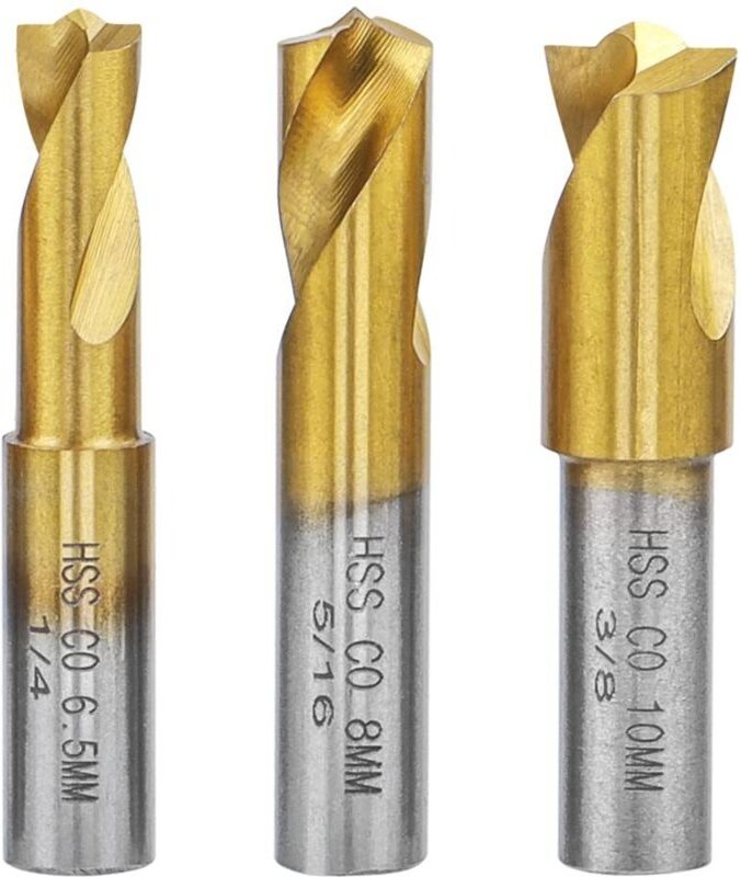 3er-Pack Punktschweißbohrer HSS CO Senkbohrer Titanbeschichtetes Schweißbohrwerkzeug 6,5 mm/8 mm/10 mm zum Entfernen von...