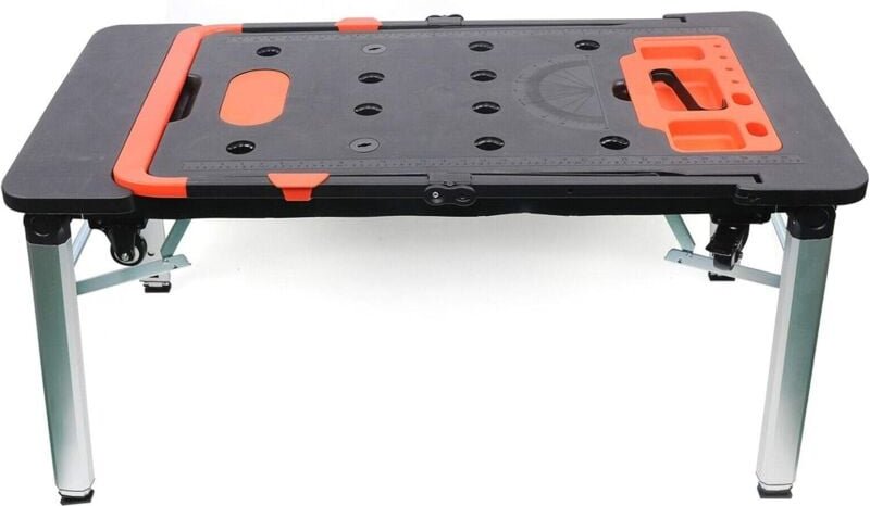 Mobil Werkbank Klappbar Werktisch 7 in 1 Multifunktions Arbeitstisch Rollbrett Handkarren Sägebock Tischbeine Höhenverst...