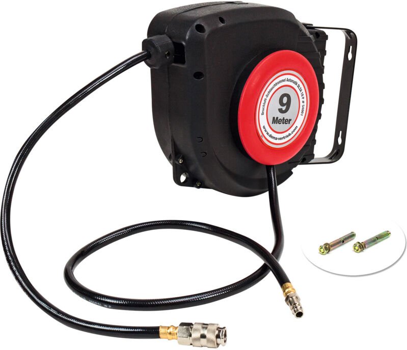 Wand Druckluftschlauch 9m Aufroller Druckluft Schlauchaufroller Automatik