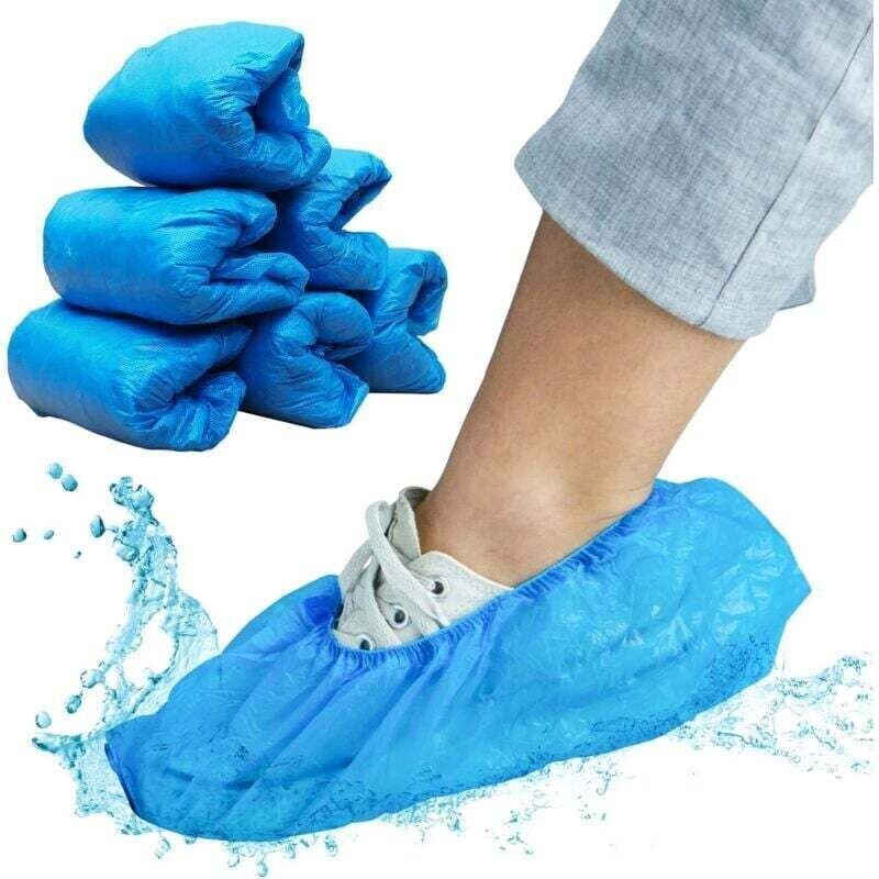 Einweg-Überschuhe aus hochfestem CPE, blau. Wasserdichte Überschuhe. Latexfrei. Überschuhe für Baustellen (1 Stück).